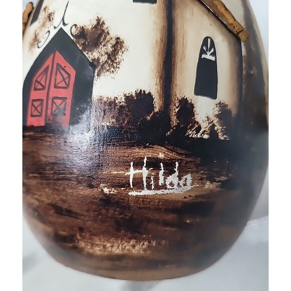 Hilda Artisan Ceramic Stoneware‎ Serveware Pitcher Religious Church Landscape - Picture 6 of 15